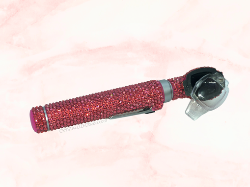 Custom Made Otoscope Crystallized Ear Light Medical Bling Nurse Doctor European Crystals Pink