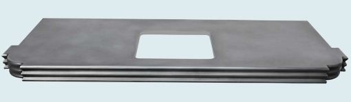 Custom Made Zinc Countertop With Scroll Corners & French Edge