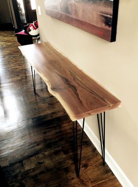 Custom Made Live Edge Black Walnut Console Table