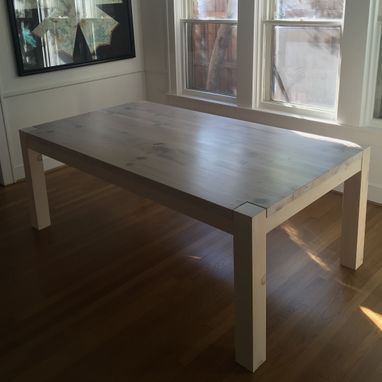 Custom Made Parsons Type Farm Table In Pine