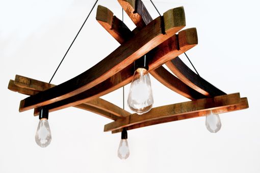 Custom Made Wine Barrel Stave Chandelier - Artessa - Made From Retired California Wine Barrels