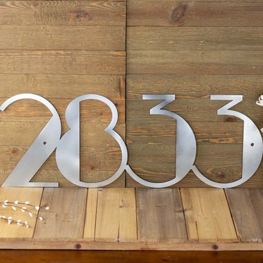 Custom Made Modern House Number Plaque, Metal House Numbers, Modern House Numbers, Art Deco, Custom Metal Sign