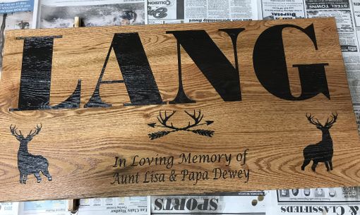 Custom Made Last Name, Date Established, Cabin Graphic, In Memory Of, Cabin Decor Sign