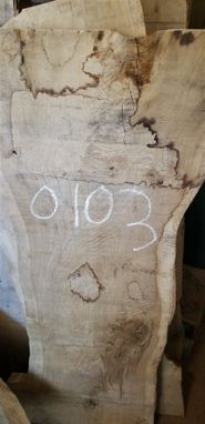 Custom Made Live Edge White Oak Slab Highly Figured O103