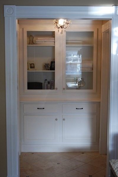 Hand Crafted Built-In Linen Closet by Larue Woodworking 