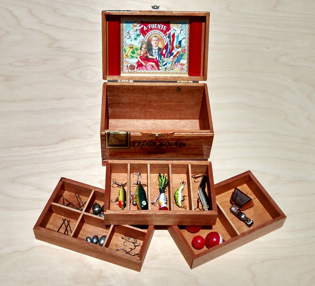 Custom Jewelry/Keepsake/Tackle Box Made From Arturo Fuente Flor