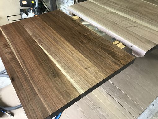 Custom Made Modern Solid Black Walnut Table With Leaf