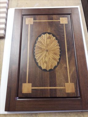 Custom Made Entry Way Console Table- Walnut With Inlaid Maple And Oak