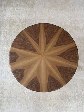 Custom Made Wooden Round Walnut Coffee Table