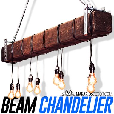 Custom Made Wood Beam Chandelier