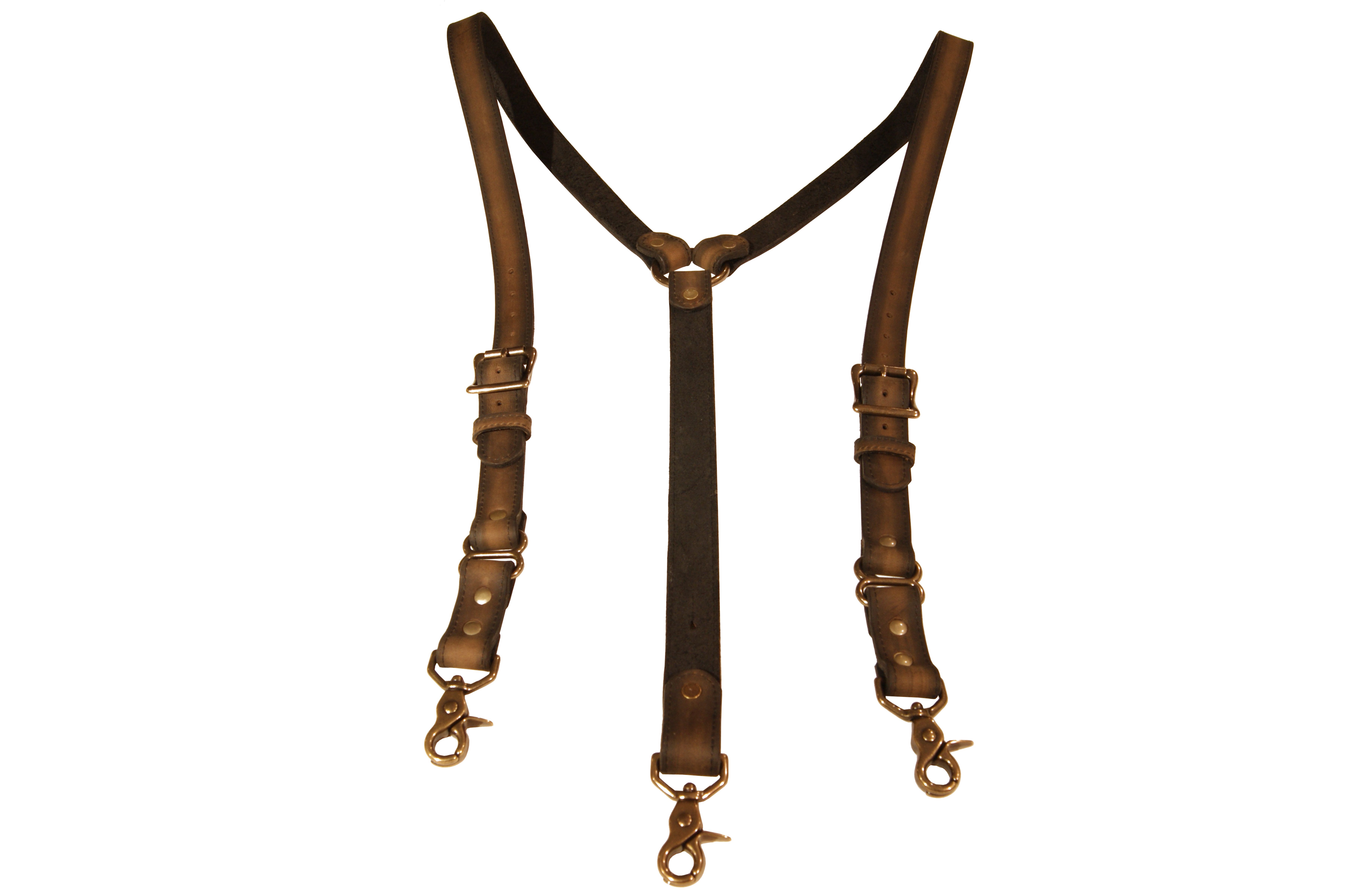 Buy Hand Crafted Distressed Brown And Black Leather Suspenders With ...