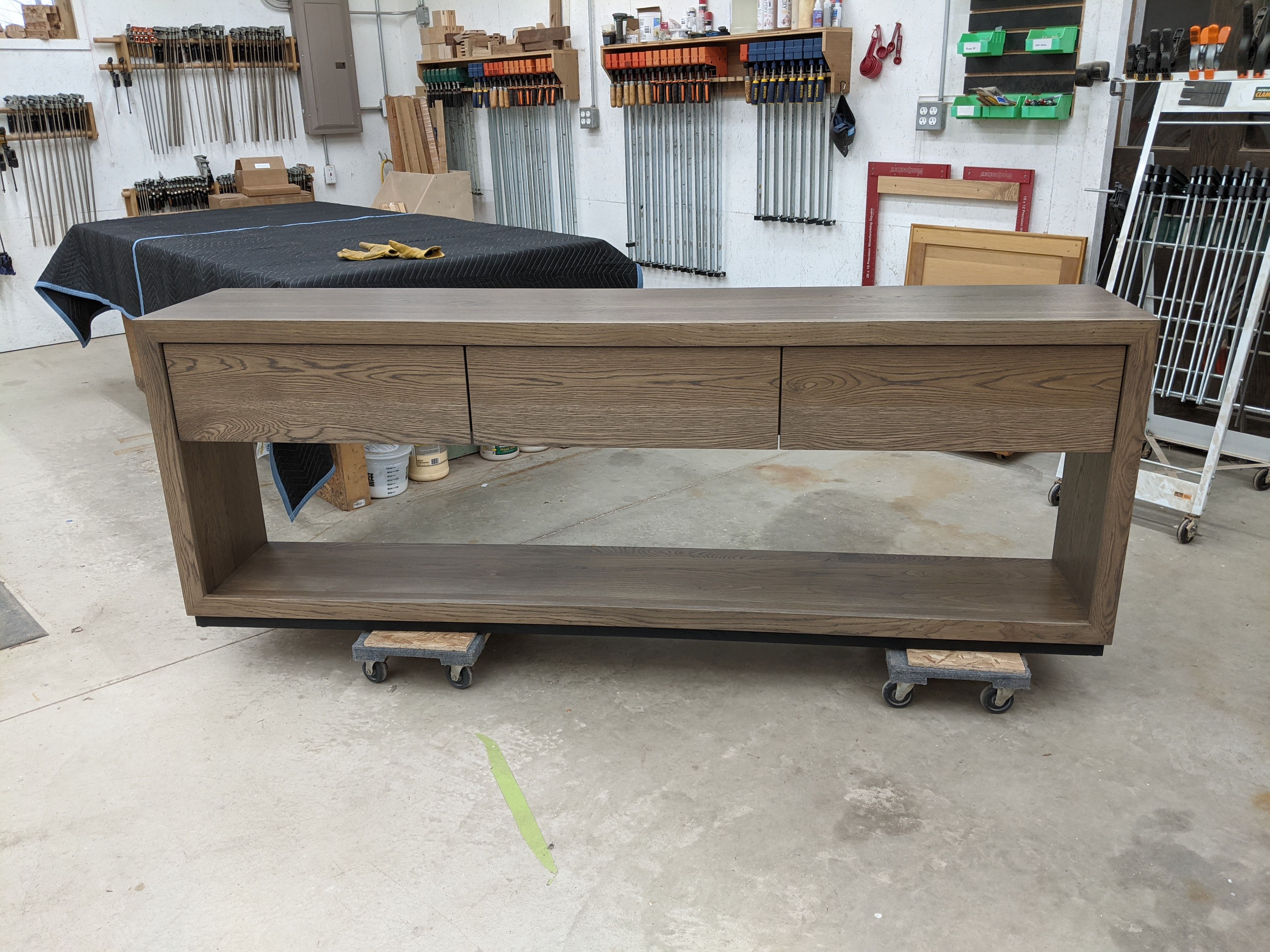 Custom Made White Oak Console Table by Glessboards