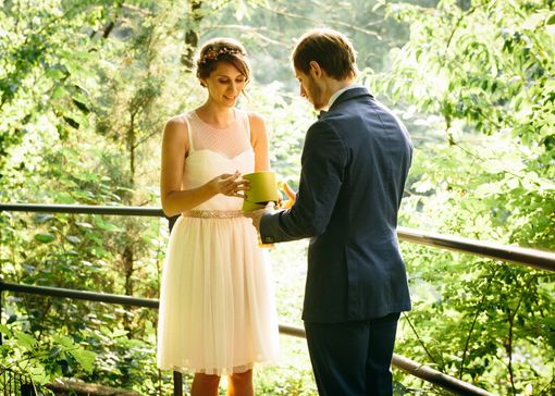 Custom Made Polkadot Silk Tulle Wedding Dress W/ Mauve Crystal Ribbon Belt