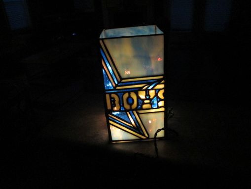 Custom Made Dallas Cowboys Stained Glass Lighted Vase