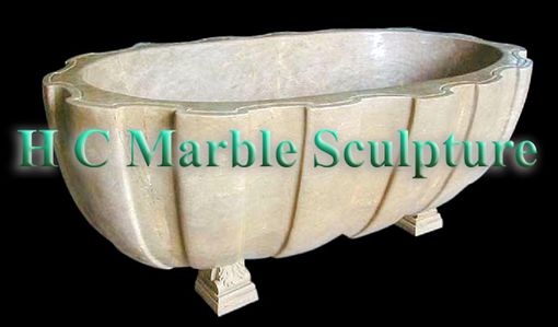 Custom Made Oval Marble Bathtub W/ Chanel Design