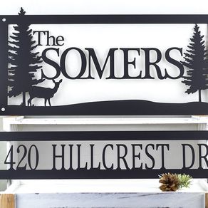 Custom House Numbers And Letters Address Signs Custommade Custom Family Name Address Metal Sign Wall Art House
