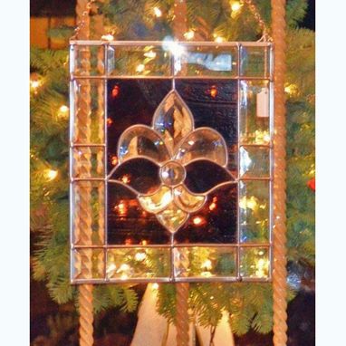 Custom Made Fleur De Lis Beveled Glass Panel