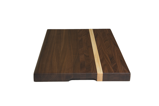 Custom Made Walnut Cutting Board With Offset Maple Stripe, Edge Grain