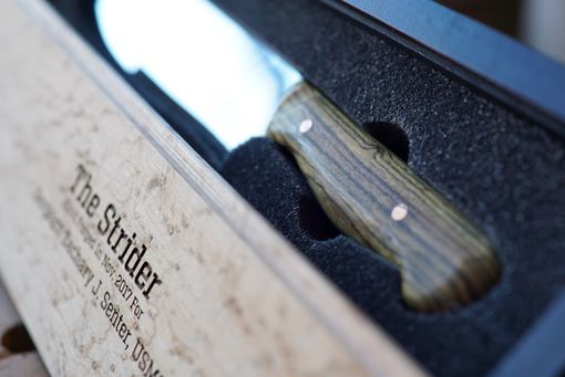 Custom Made The Strider, A Custom, Hand Forged Knife With Fitted Custom Wooden Case