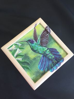 Custom Made Hummingbird Hand Painted Small Box