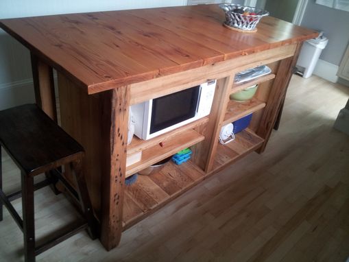 Custom Made Custom Reclaimed Pine Kitchen Island