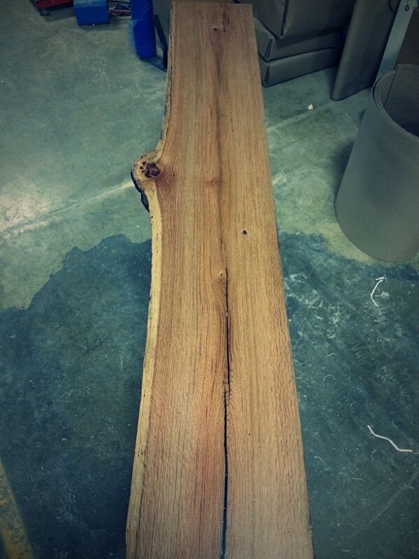 Hand Made Modern Live Edge Oak Console Table by Heritage Wood Co