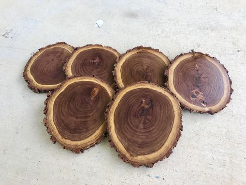 Custom Made Coasters, Texas Mesquite Wood Coasters - Set Of 6