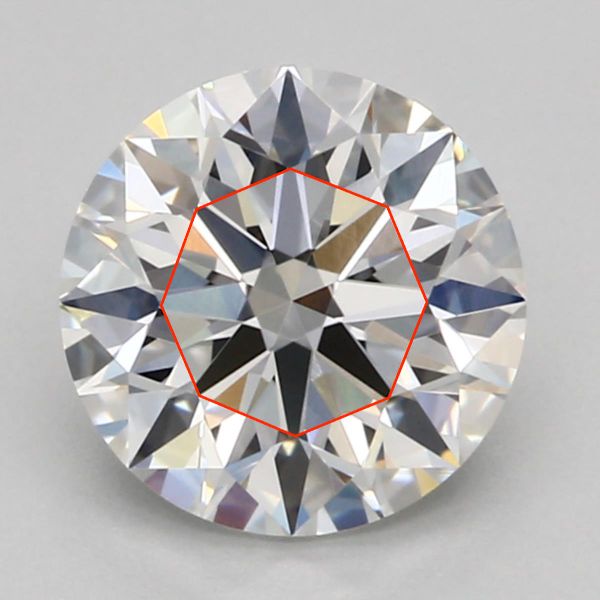 This diamond's symmetry is graded 'excellent' and it looks great. Note the crisp pattern of arrows resulting from its excellent symmetry.