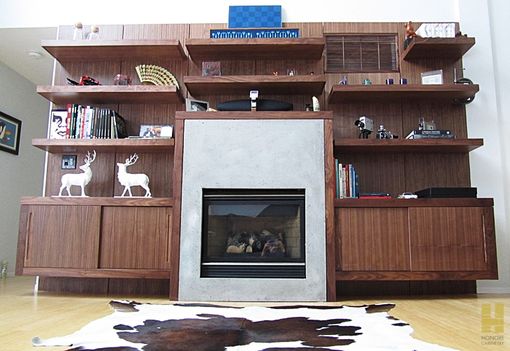 Custom Made Custom Cabinetry : Modern Walnut Shelves + Cabinets