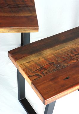 Custom Made Industrial Reclaimed Timber End Table Set