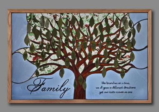 Custom Made Stained Glass Family Tree