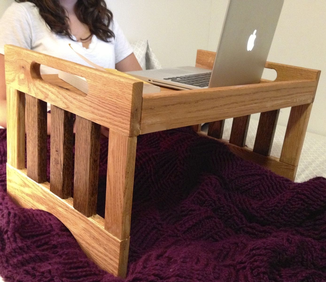 Custom Made Large Breakfast Tray by Shawn's Woodworking