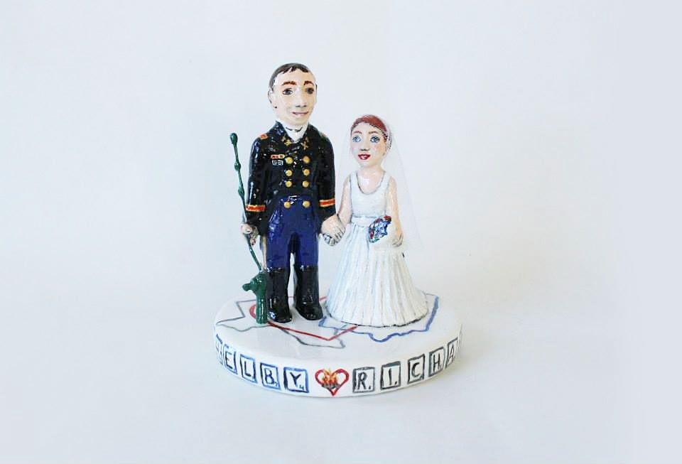 Custom Fishing And Military Cake Topper by Sara E. Lynch