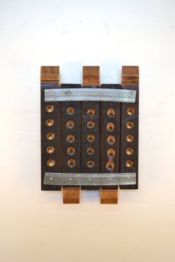 Custom Made Mounted Wine Bottle Stopper Display - Five And Twenty - Made From Reclaimed Ca Wine Barrels