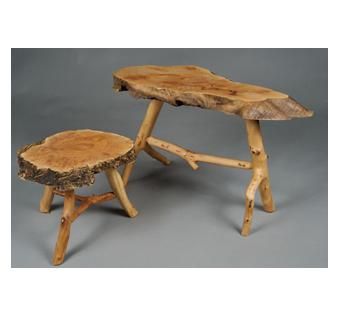 Custom Made Maple Burl Fireside Stools