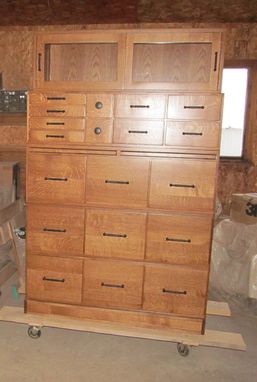 Custom Made Custom File Cabinet, Bookcase, Organizer, Quarter Sawed Oak