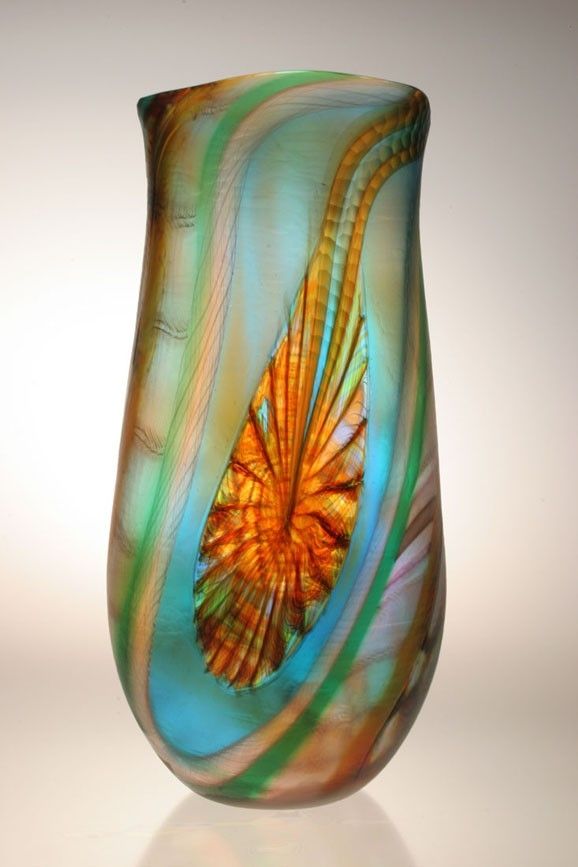 Hand Crafted Murano Art Glass Vase By Gianluca Vidal by Joseph Wright ...