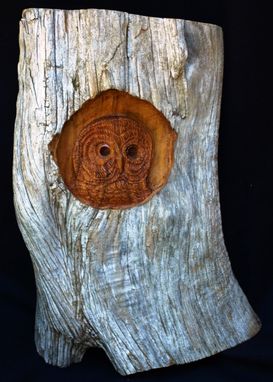 Custom Made Wood Carving: The Owl In Cedar