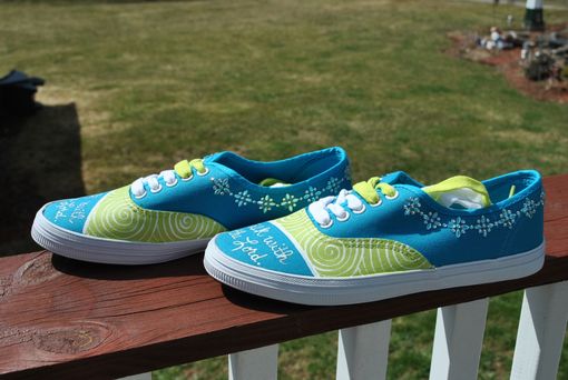 Custom Made Christian Themed Hand Painted Sneakers Size
