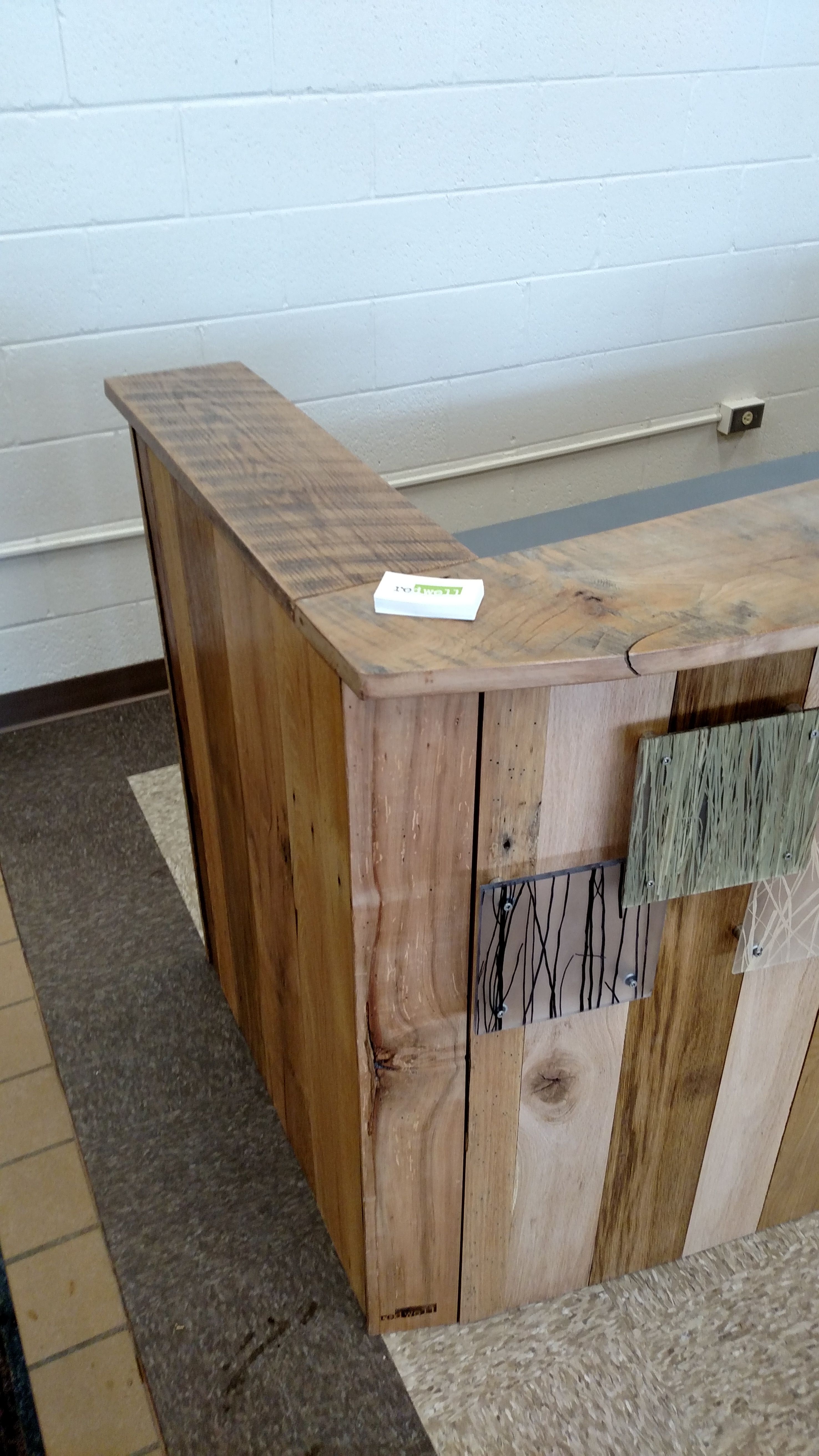 Hand Crafted Reclaimed Wood And Steel Reception Desk By Redwell 9243