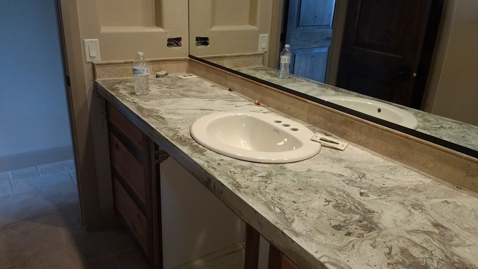 Hand Crafted Concrete Bathroom Countertops By Impact Design Restorations Custommade Com - Custom Concrete Bathroom Countertop