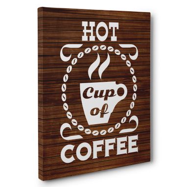 Custom Made Hot Cup Of Coffee Canvas Wall Art
