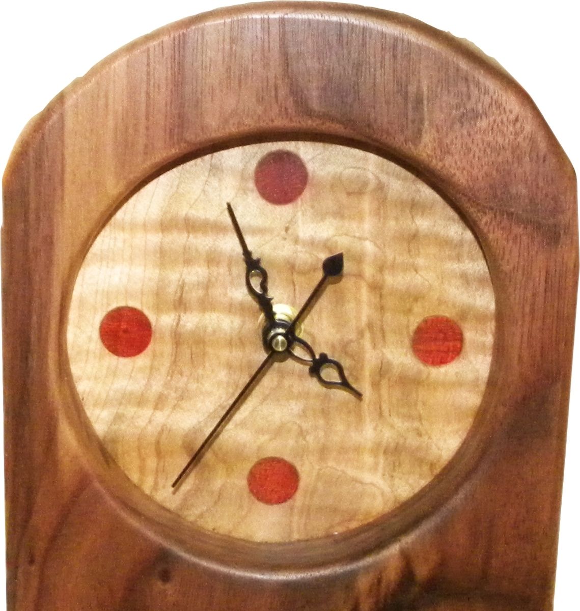 Buy Hand Made Desk Clock Curly Walnut & Curly Maple, made to order from ...