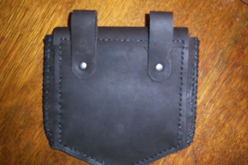 Custom Made Black Belt Bag Or Sporran Bag With Heart Knot