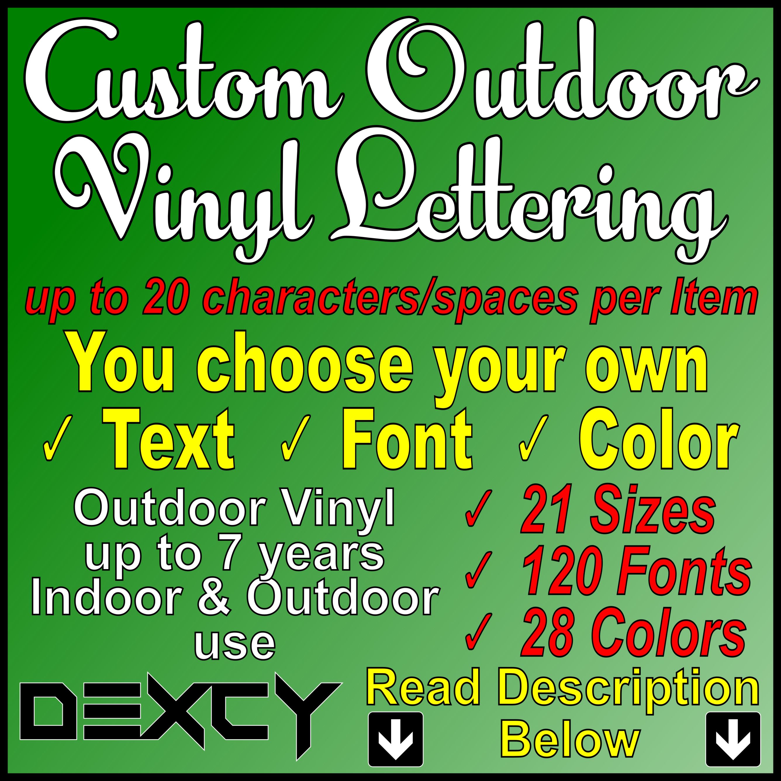 Buy Hand Crafted Custom Vinyl Lettering Decal Sticker Outdoor Vinyl Letters Numbers Car Truck