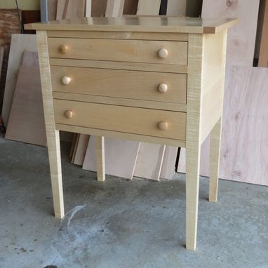 Custom Made Shaker Three Drawer Table From Maple