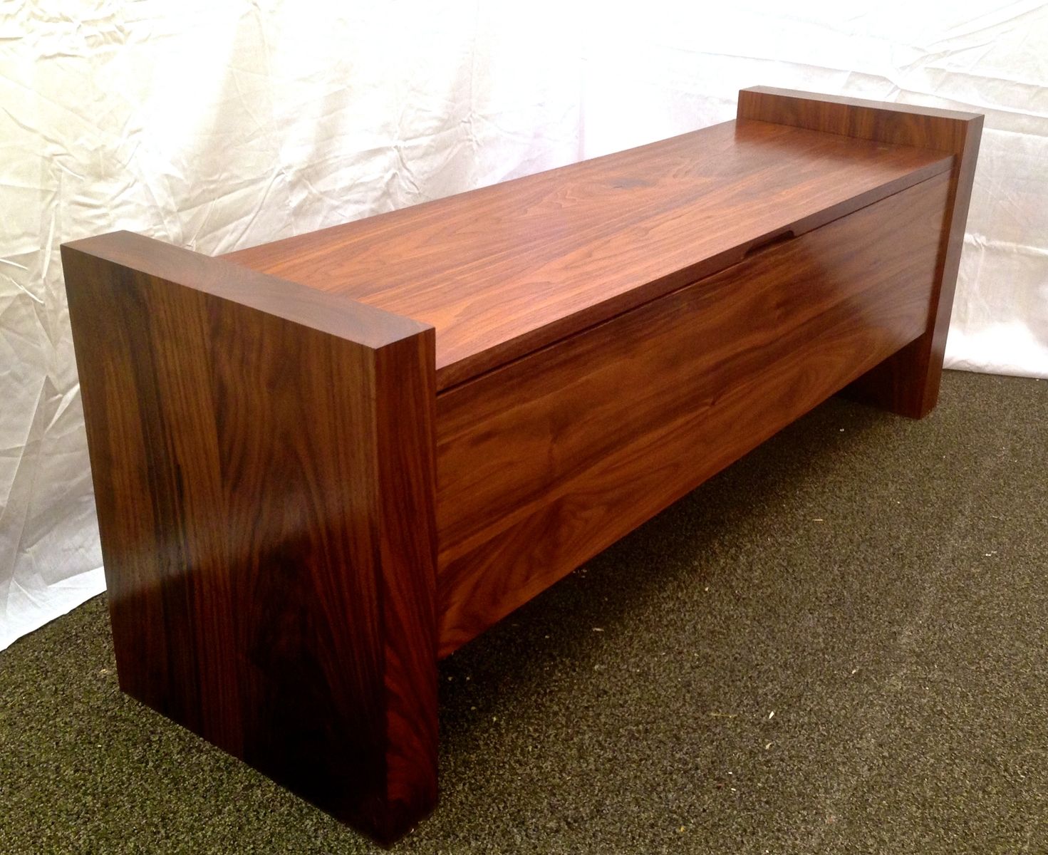 Custom Made Walnut Storage Bench by Shawns Woodworking | CustomMade.com