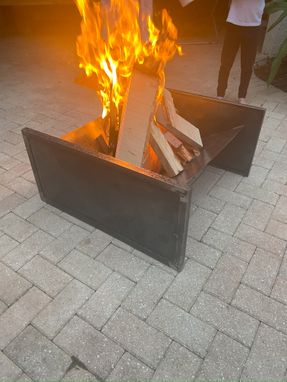 Custom Made Metal Fire Pit, Outdoor Fire Pit, Square Wood Burning Fire Pit, Outdoor Home Decor