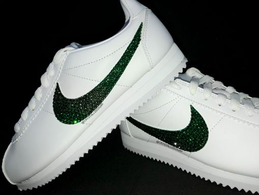 Custom Made Nike Crystallized Classic Cortez Women's Sneakers Bling European Crystals Bedazzled