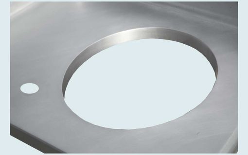 Custom Made Zinc Countertop With Circular Cutout